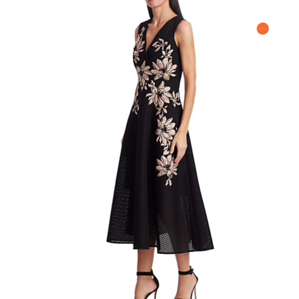Teri Jon 8 floral jacquard mesh cocktail dress